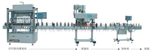 GFB-12L/ASB-140/LMS-650A全自動12頭灌裝旋蓋貼標生產(chǎn)線